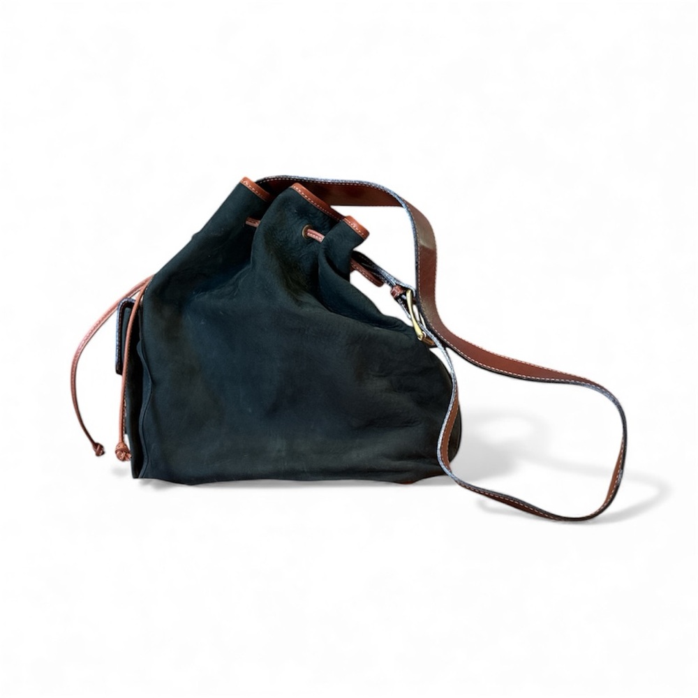 Vintage Bally Foxglove Nubuck Bucket Bag – Forest Green & Chestnut Brown - Picture 3 of 5